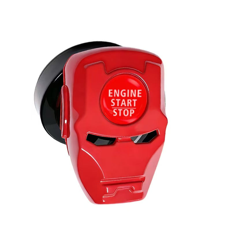 Superhero Style Push to Start Button Cover | Metal Flip-Up Engine Ignition Accessory | Personalized Car Interior Decoration