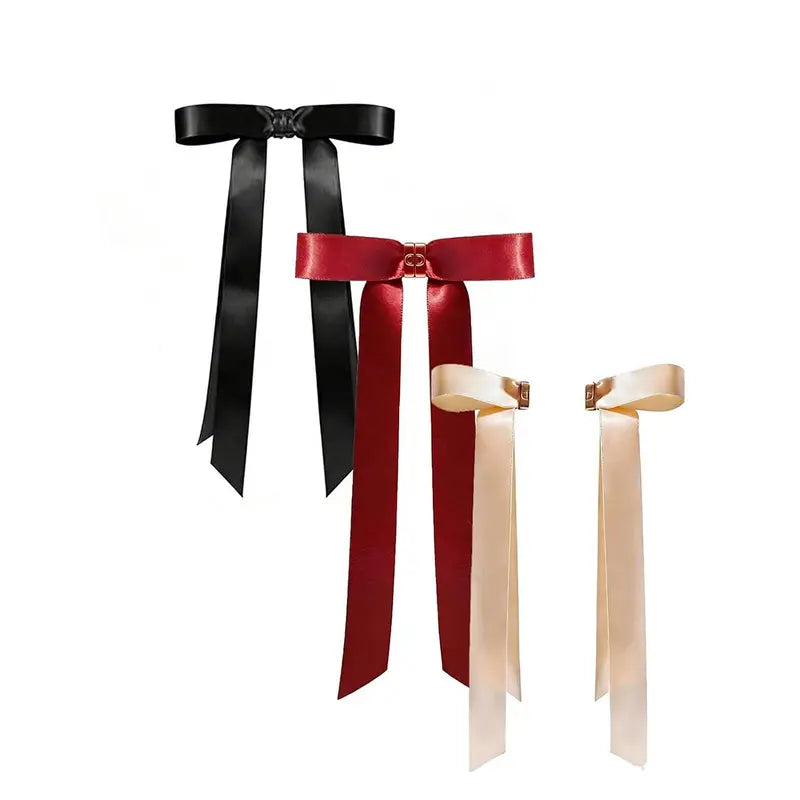 Premium Magnetic Ribbon Bow Hair Clip – Elegant Satin Bow for Effortless Hairstyling & Sophisticated Updos – Damage-Free & Secure Hold