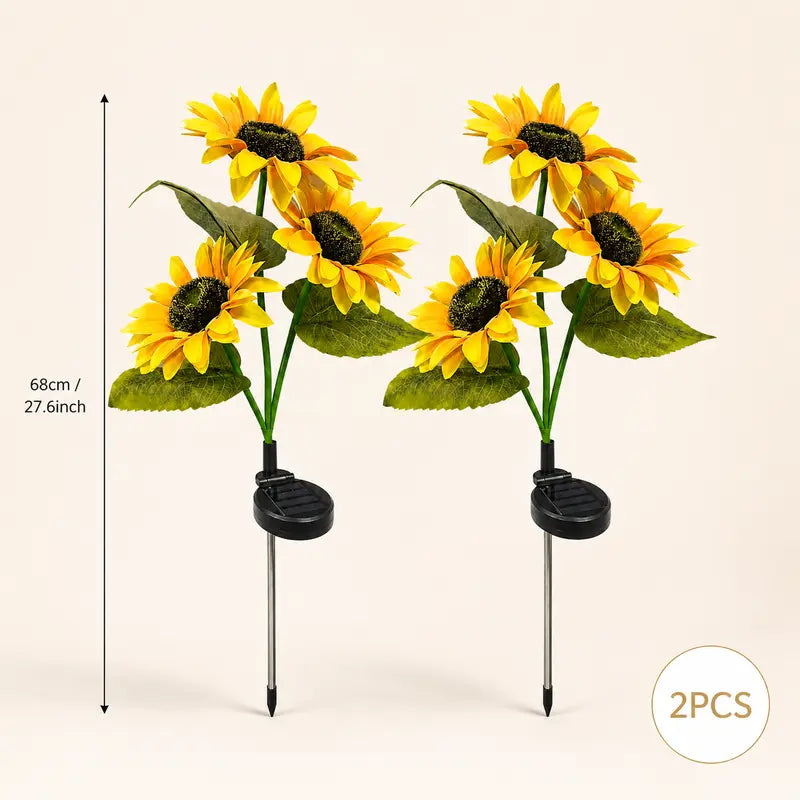 LED Solar Sunflower Garden Stake Lights