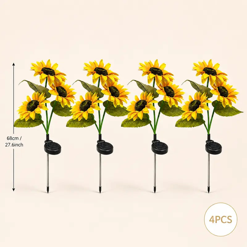 LED Solar Sunflower Garden Stake Lights