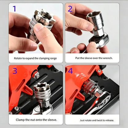 Universal Socket Adapter With 3/8 Hex Shank