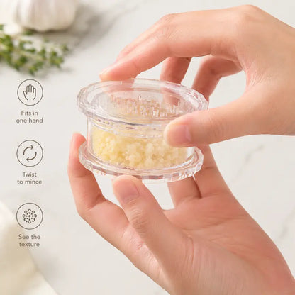 Mini Transparent Twist Garlic Mincer, One Hand Manual Garlic Press Grinder, Portable Ginger Chili Minced Tool For Kitchen Cooking