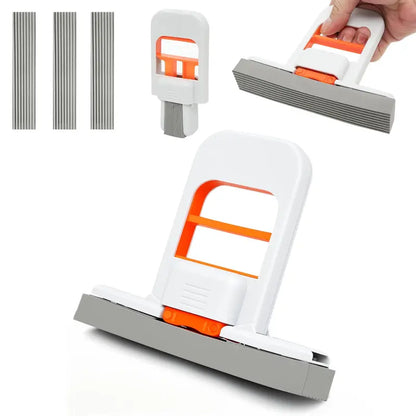 Mini Foldable Self-Squeezing Floor Mop with 3 Sponge Heads