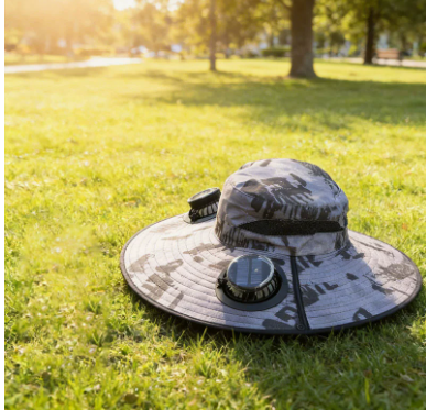 Solar-Powered Cooling Fan Bucket Hat – Dual-Power Rechargeable Sun Protection Hat for Golf, Hiking & Outdoor Events – Lightweight & Water-Resistant Unisex Design