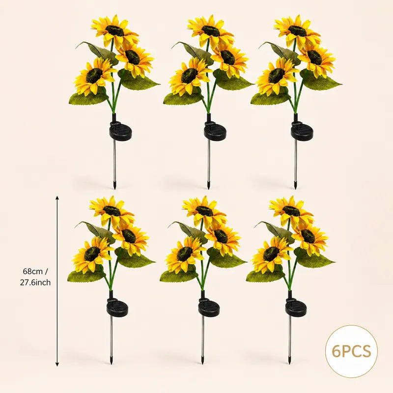 LED Solar Sunflower Garden Stake Lights