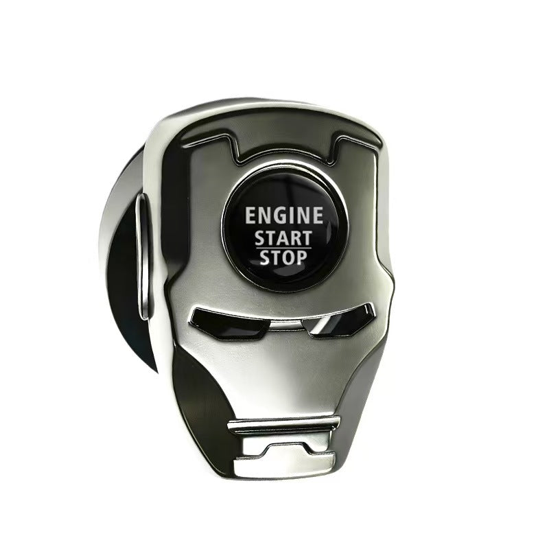 Superhero Style Push to Start Button Cover | Metal Flip-Up Engine Ignition Accessory | Personalized Car Interior Decoration