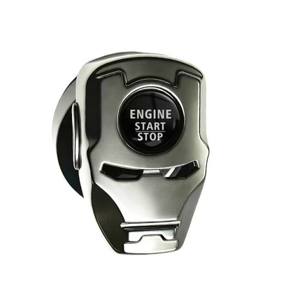 Superhero Style Push to Start Button Cover | Metal Flip-Up Engine Ignition Accessory | Personalized Car Interior Decoration