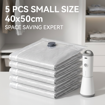 【Summer Vibes】Vacease Cordless Travel Vacuum Bag Set with Rechargeable Pump | 15-Pack Airtight Space Saving Luggage Organizers