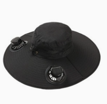 Solar-Powered Cooling Fan Bucket Hat – Dual-Power Rechargeable Sun Protection Hat for Golf, Hiking & Outdoor Events – Lightweight & Water-Resistant Unisex Design