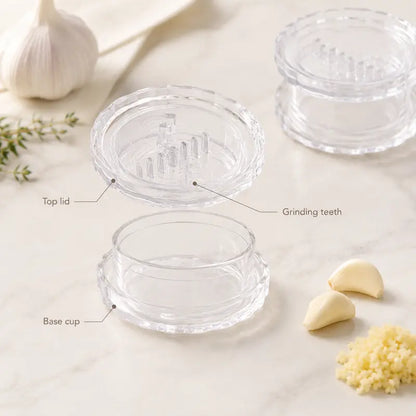 Mini Transparent Twist Garlic Mincer, One Hand Manual Garlic Press Grinder, Portable Ginger Chili Minced Tool For Kitchen Cooking