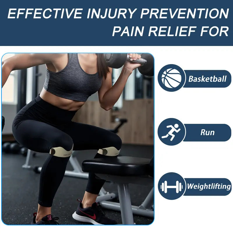 Patellar Tendon Support Strap (2-Pack) – Adjustable Knee Brace for Runner’s Knee, Tendonitis, & Meniscus Pain Relief – Breathable & Non-Slip for Sports & Fitness