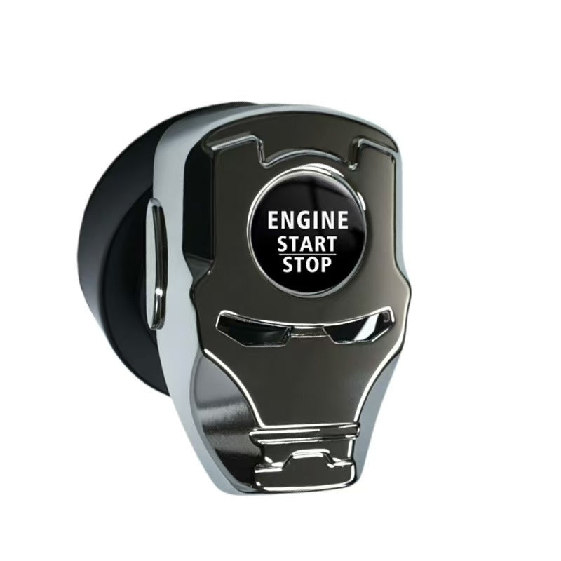 Superhero Style Push to Start Button Cover | Metal Flip-Up Engine Ignition Accessory | Personalized Car Interior Decoration