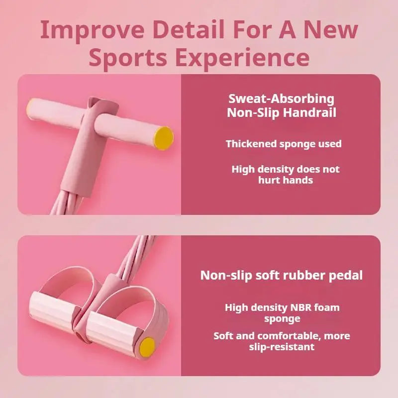 Pedal Resistance Band with 8-Tube Elastic Pull Rope
