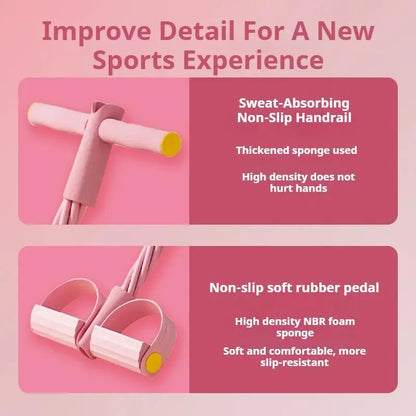 Pedal Resistance Band with 8-Tube Elastic Pull Rope