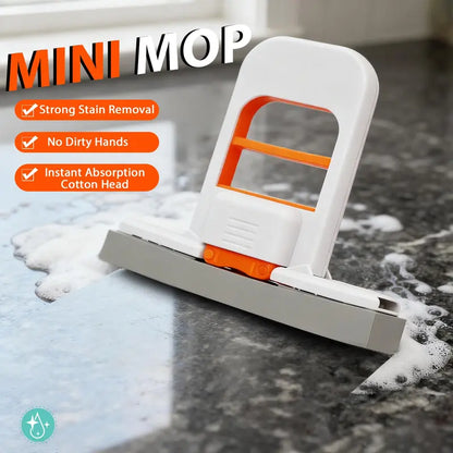 Mini Foldable Self-Squeezing Floor Mop with 3 Sponge Heads