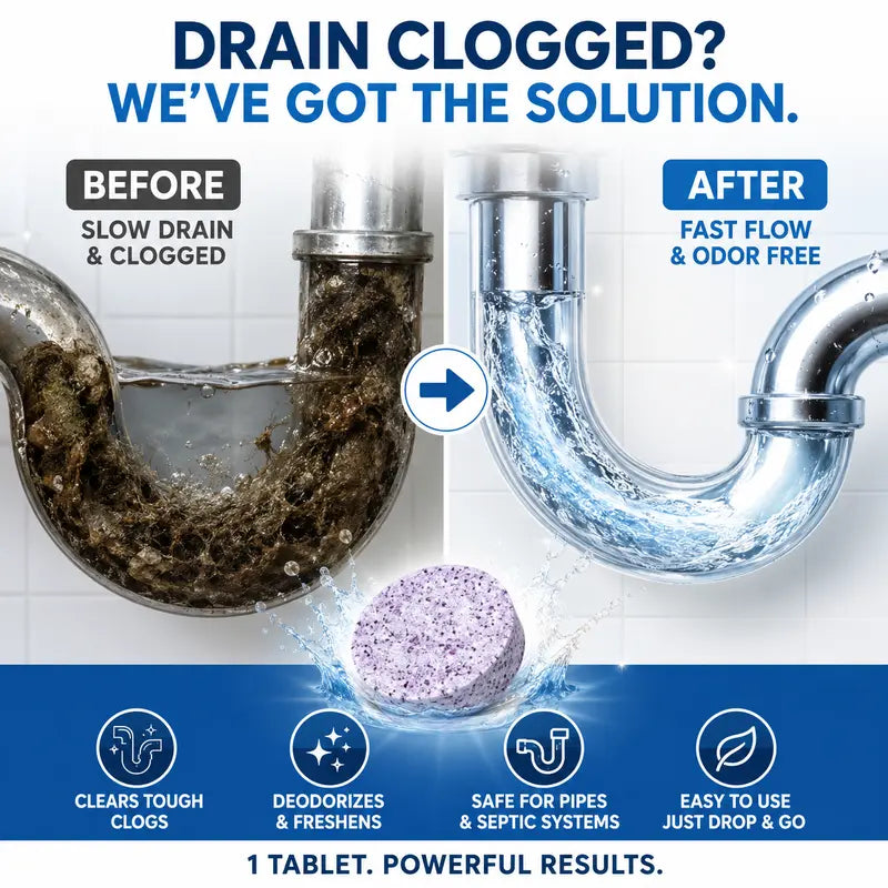 Multi-Functional Pipe Cleaning Tablets for Drains, Washing Machines & Septic Systems