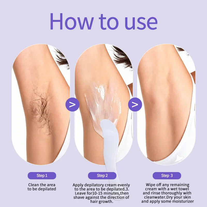 Gentle Hair Removal Cream for Sensitive Skin – Fast & Painless Depilatory for Underarm, Bikini & Body – No Razor Bumps, Smooth Results in 5-10 Minutes