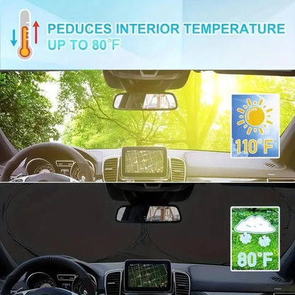 Portable Thermal Insulation Windshield Sunshade – Exterior UV Protection Cover for Cars, SUVs & Trucks – Heat-Reflective Sun Visor for Interior Cooling