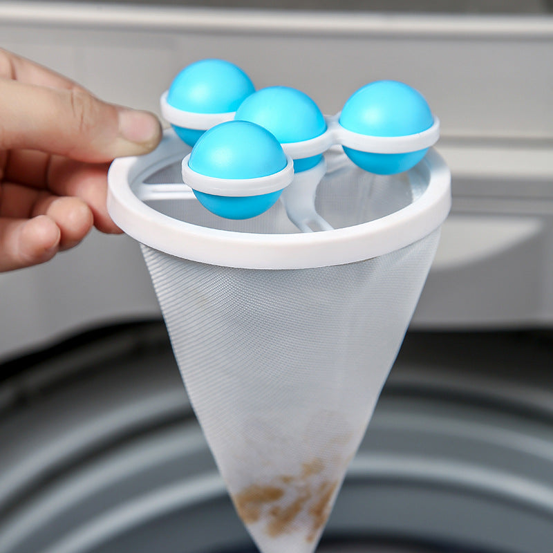 3-Pack Reusable Floating Hair Filter Bag for Washing Machine - Mesh Lint Catcher & Pet Fur Remover Cleaner, Laundry Hair Trapper Pointer for Top-Load Washers