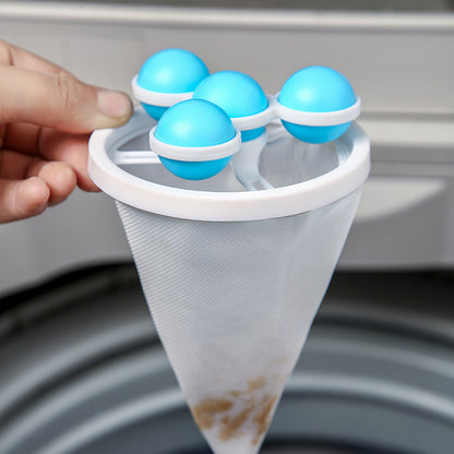 3-Pack Reusable Floating Hair Filter Bag for Washing Machine - Mesh Lint Catcher & Pet Fur Remover Cleaner, Laundry Hair Trapper Pointer for Top-Load Washers