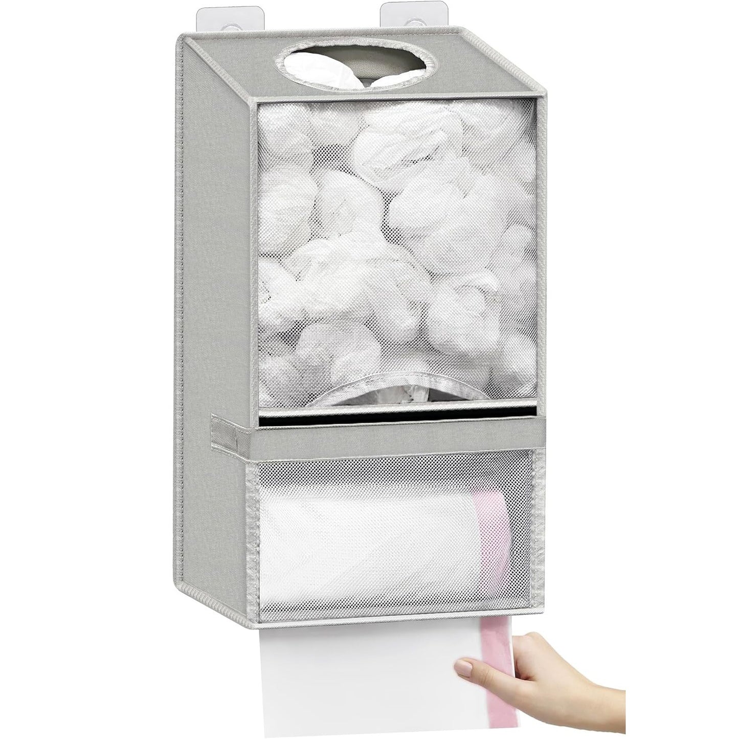 Wall-Mounted Plastic Bag Storage Organizer – Drill-Free Dispenser for Kitchen Trash Bags, Food Preservation Bags & Grocery Bag Organization