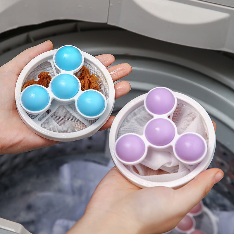 3-Pack Reusable Floating Hair Filter Bag for Washing Machine - Mesh Lint Catcher & Pet Fur Remover Cleaner, Laundry Hair Trapper Pointer for Top-Load Washers