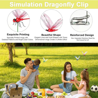 12Pcs Metal Dragonfly Clip Anti Mosquito Fruit Fly Outdoor Garden Decor Clips