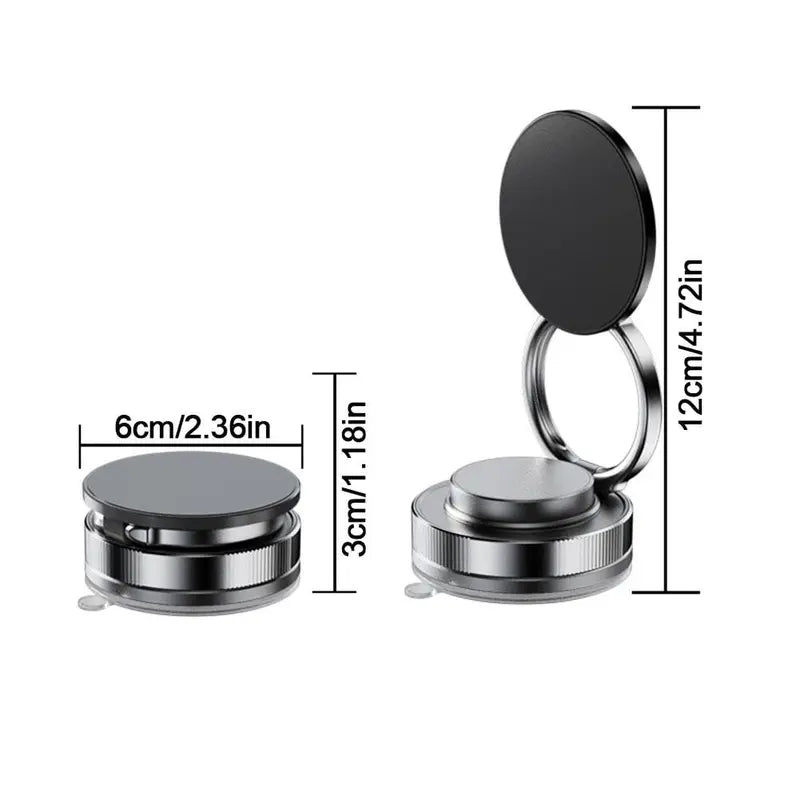 360° Adjustable Vacuum Magnetic Phone Holder – Portable Suction Cup Mount for MagSafe, Car Dashboard, Makeup Mirror & Gym – Compatible with iPhone 11 and Above