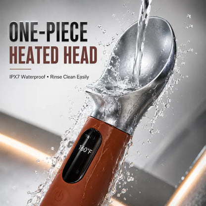 Heated Ice Cream Scoop with LED Temperature Display – 3 Heat Levels (120/140/160°F), IPX7 Waterproof & Rechargeable – Perfect Tool for Hard Ice Cream