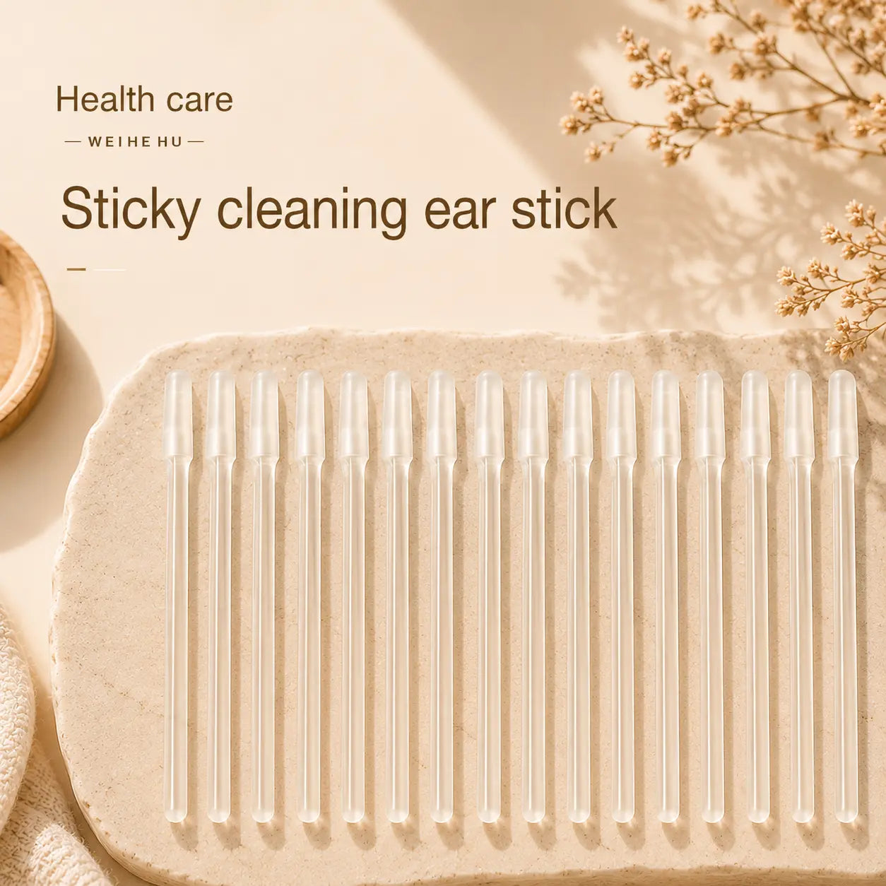Reusable Sticky Ear Cleaning Stick - Soft Adhesive Tip Earwax Remover for Dry Earwax, Portable Washable Ear Cleaner & Safe Ear Hygiene Tool Set