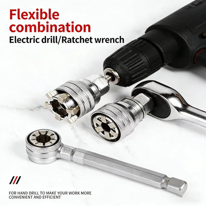 Universal Socket Adapter With 3/8 Hex Shank