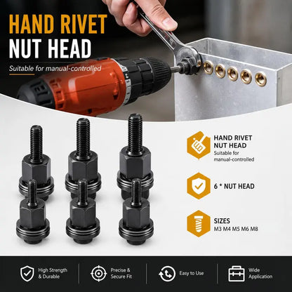 Rivet Nut Set (Sizes M3–M8, Carbon Steel)