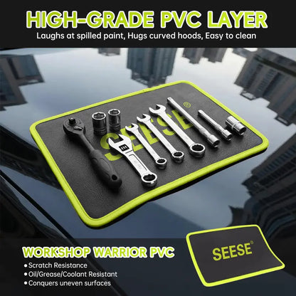 3-Piece Flexible Magnetic Tool Mat & Tray Holder – High-Strength Magnetic Organizer for Garage, Workshop & Auto Repair – Non-Slip & Scratch-Proof Mechanic Tool Accessory