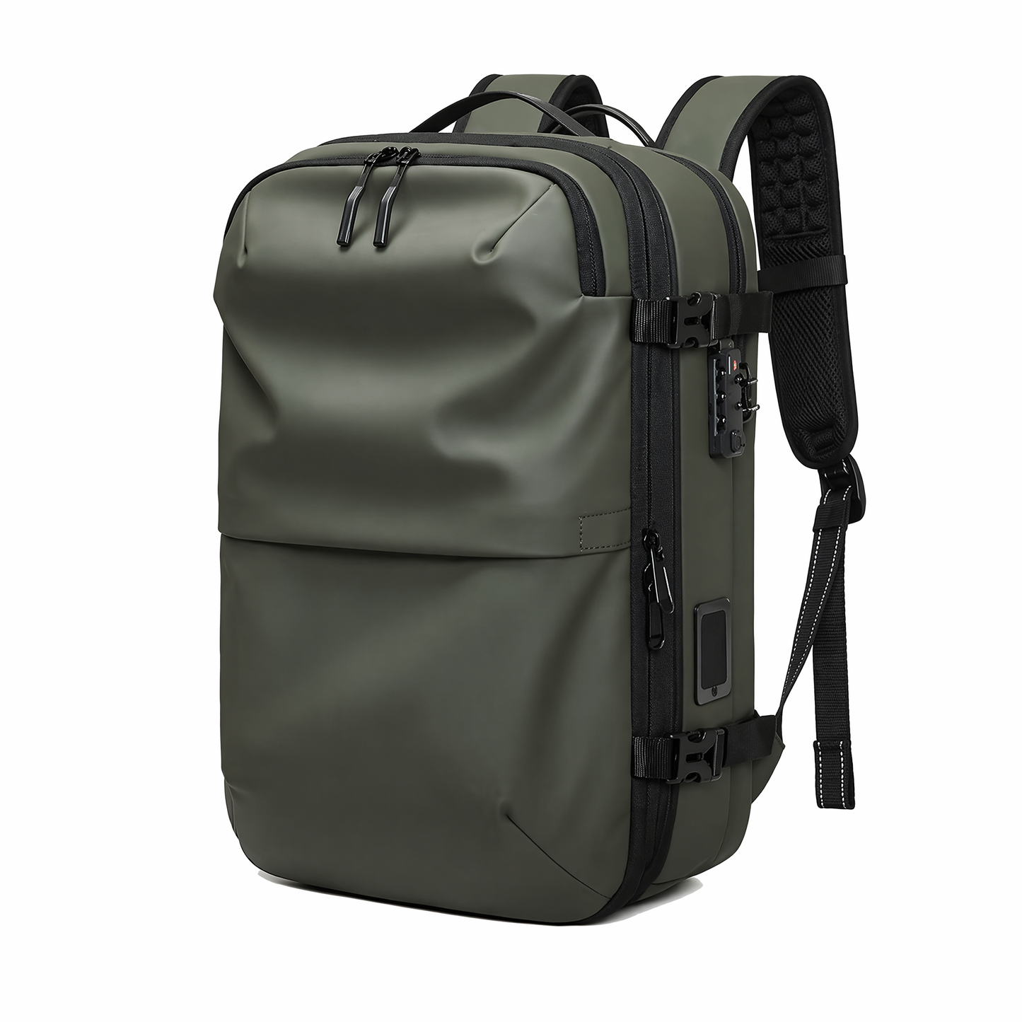 AIRTRAVIA Air Original Travel Backpack | Waterproof Cabin-Approved Carry-On with Built-In Vacuum Compression & TSA Lock | Expandable Matte Black