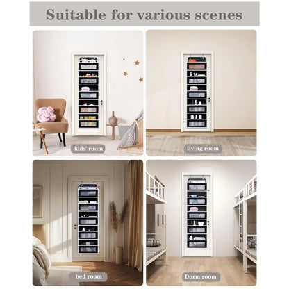 5+5 No-Drill Over-the-Door Hanging Organizer – Large Capacity Storage with Main & Side Pockets – Space-Saving Essential for Nursery, Bedroom & Bathroom