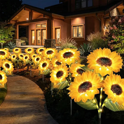 LED Solar Sunflower Garden Stake Lights