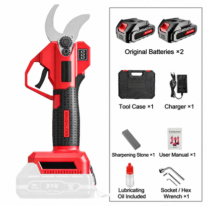 SEESE Electric Pruning Shears – Cordless Power Pruner with Brushless Motor & 2000mAh Batteries