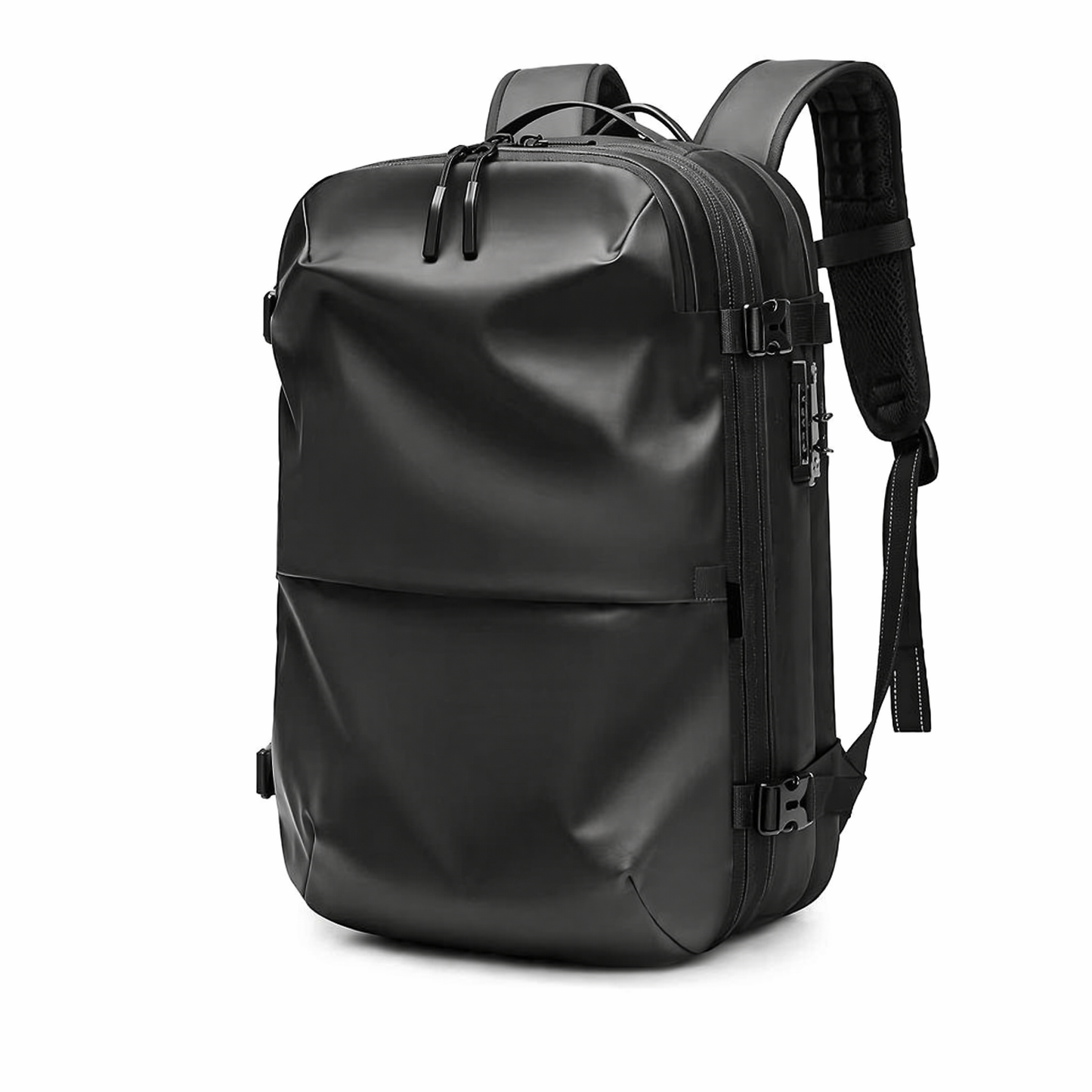 AIRTRAVIA Air Original Travel Backpack | Waterproof Cabin-Approved Carry-On with Built-In Vacuum Compression & TSA Lock | Expandable Matte Black