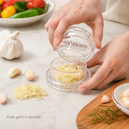 Mini Transparent Twist Garlic Mincer, One Hand Manual Garlic Press Grinder, Portable Ginger Chili Minced Tool For Kitchen Cooking