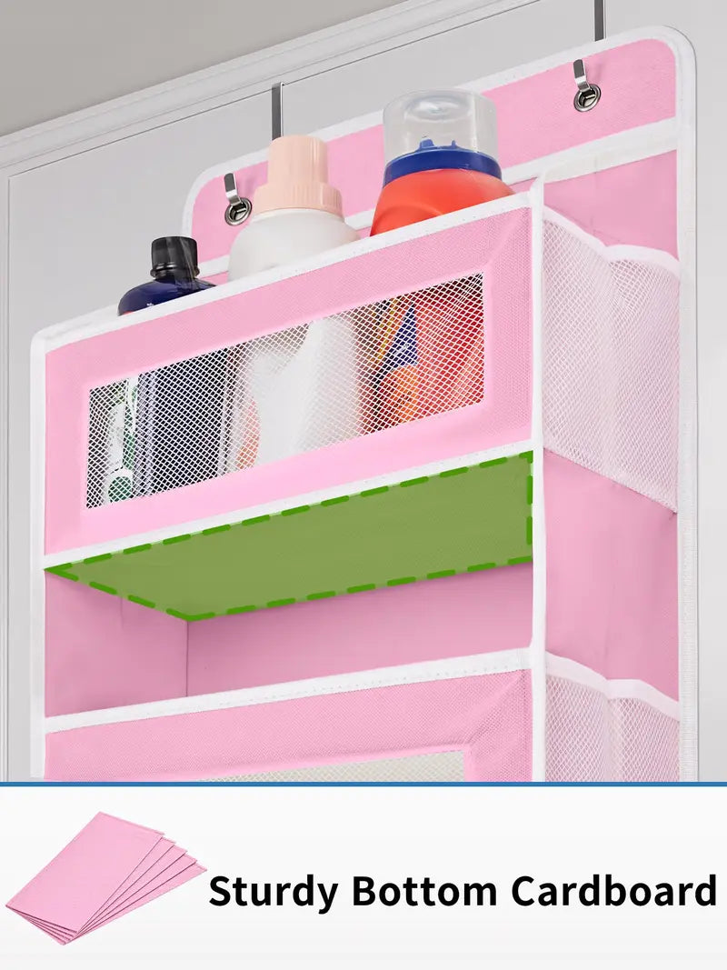 5+5 No-Drill Over-the-Door Hanging Organizer – Large Capacity Storage with Main & Side Pockets – Space-Saving Essential for Nursery, Bedroom & Bathroom
