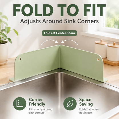 Foldable Silicone Sink Splash Guard – Suction Cup Countertop Water Barrier