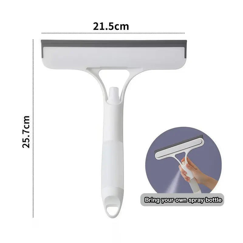 3-in-1 Glass Cleaner Squeegee – Spray, Scrub & Wipe Cleaning Tool for Home Windows, Mirrors & Car Windscreens – All-in-One Efficient Glass Care