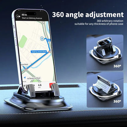 360° Adjustable Car Phone Holder – Suction Cup Dashboard Mount for Navigation – Horizontal & Vertical Screen Adjustment – Compatible with iPhone & Android