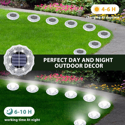 Solar Outdoor Ground Disk Lights
