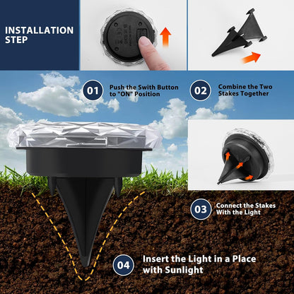 Solar Outdoor Ground Disk Lights