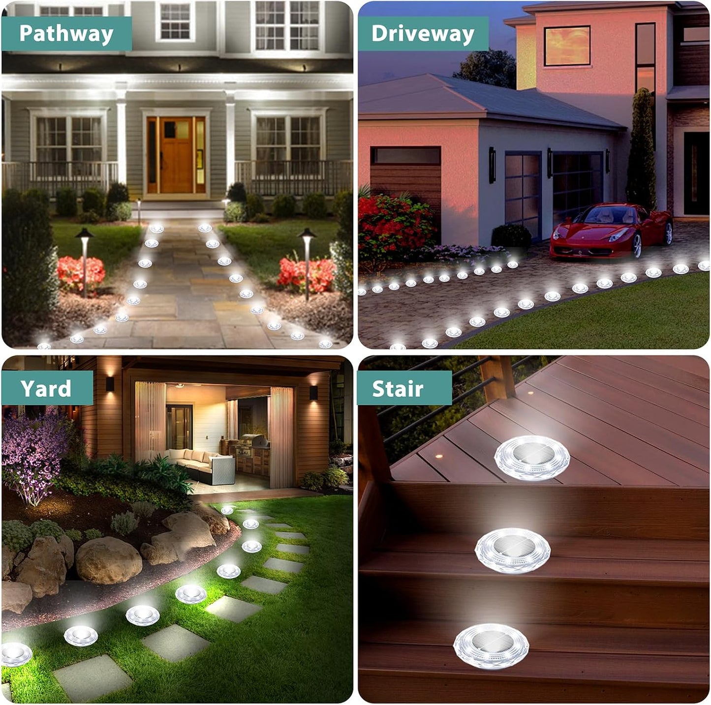 Solar Outdoor Ground Disk Lights