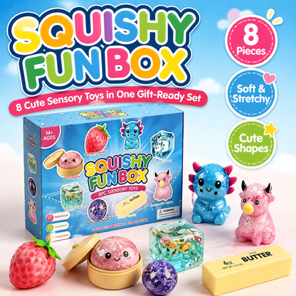8-Piece Sensory Squishy Toy Gift Set – Soft & Stretchy Stress Relief Fidget Toys