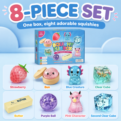 8-Piece Sensory Squishy Toy Gift Set – Soft & Stretchy Stress Relief Fidget Toys
