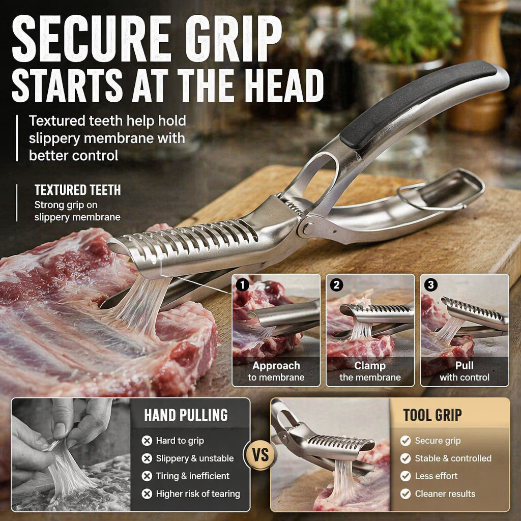 Stainless Steel BBQ Rib Membrane Remover