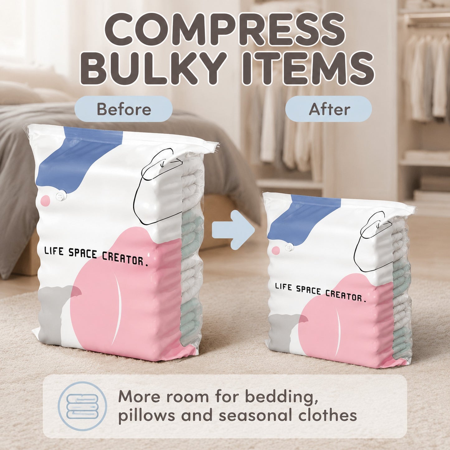 Space-Saving Vacuum Compression Bag